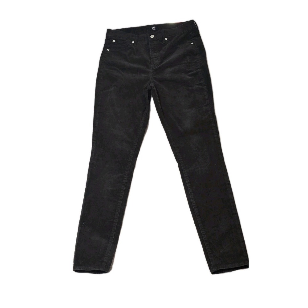 GAP Womens Size 12 Tall True Skinny Black Corduroy Pants NEW